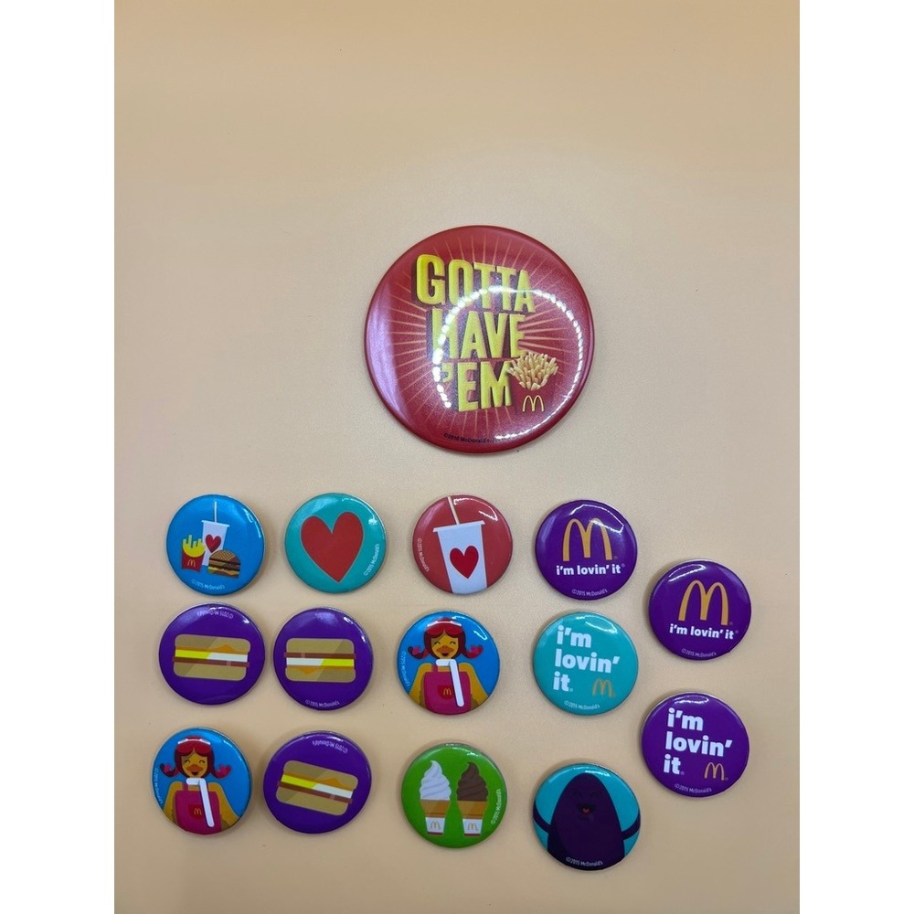 Lot of McDonald's Employee Pins - 15 Items